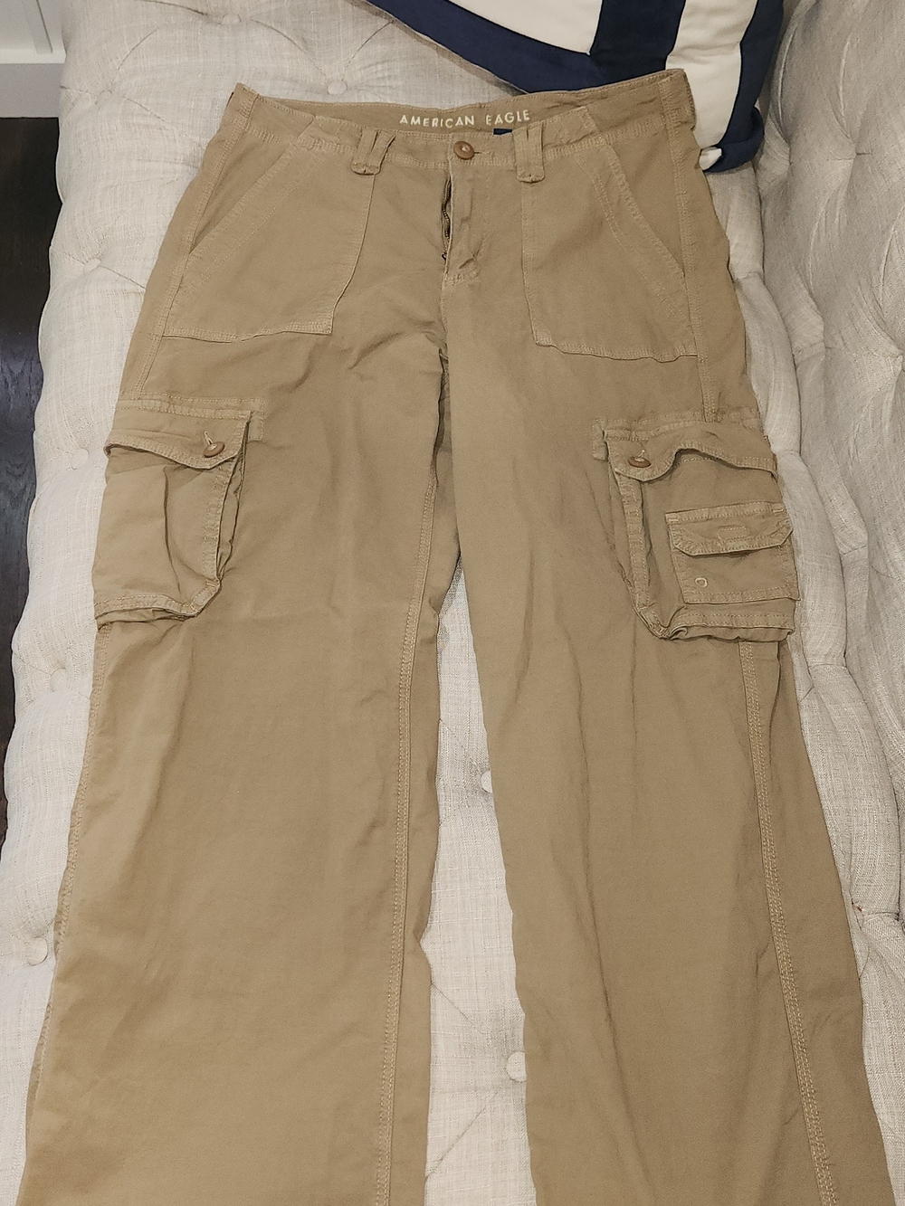 American Eagle Outfitters Women's Tan Cargo Pants With Cinchable Ankles